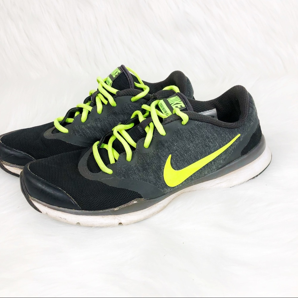 Nike training shoes size 8 shades of gray neon